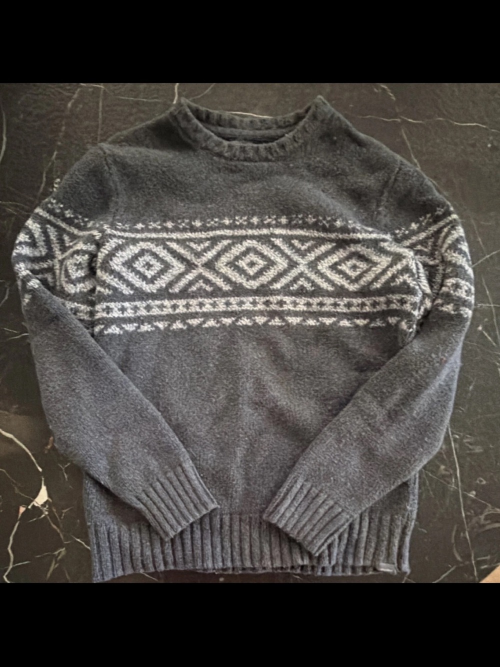 Vintage Eddie Bauer Dark Gray Crewneck Sweater with White Pattern